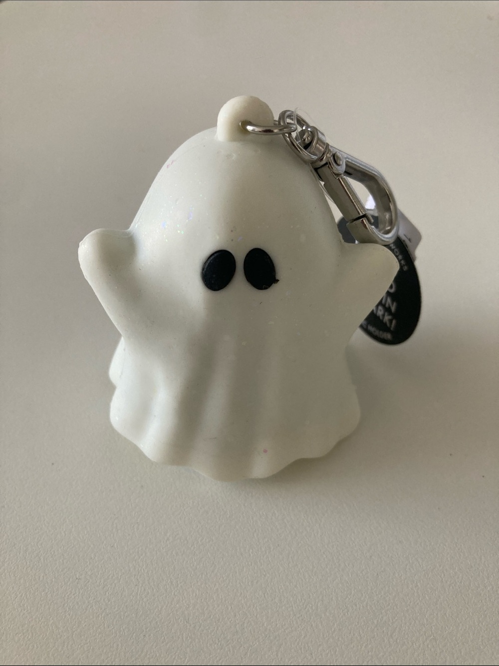 Bath & Body Works White Ghost Keychain Charm Hand Sanitizer Holder